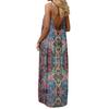 Women’s Maxi Dress Sleeveless Spaghetti Strap Loose Fit Floral Print Casual Long Sundress for Summer Beach Vacation