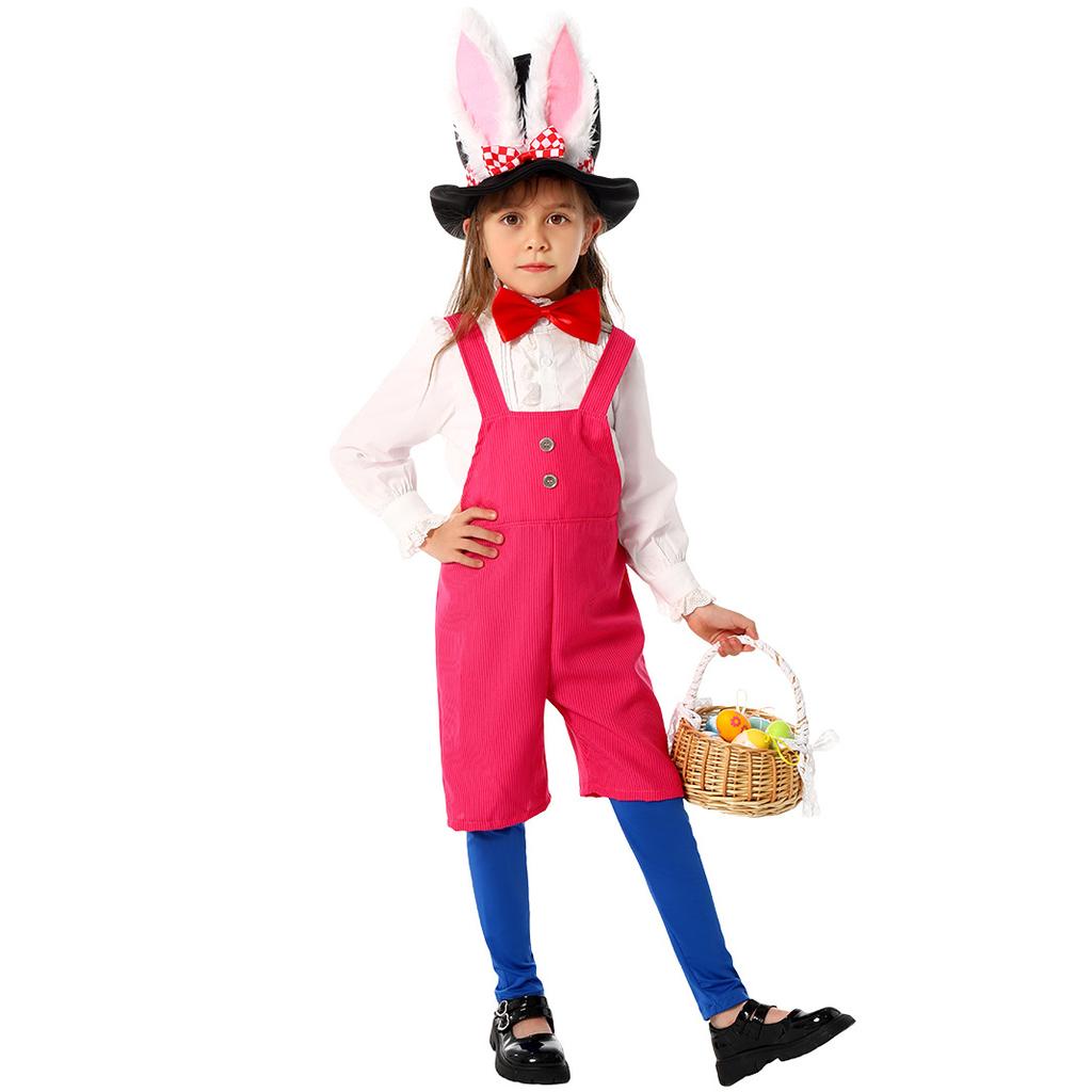 Easter Bunny Costume Adorable Carrot Plush Jumpsuit Winter Festival Stage Performance Attire Halloween Christmas Clothes Set