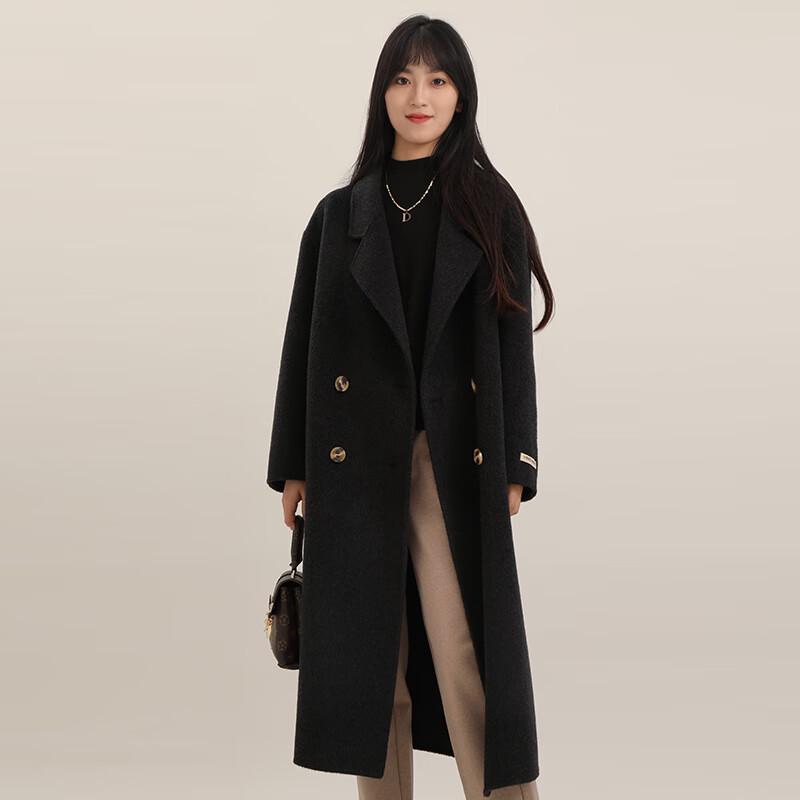 

Элегантное пальто средней длины из смесовой шерсти в корейском стиле S
