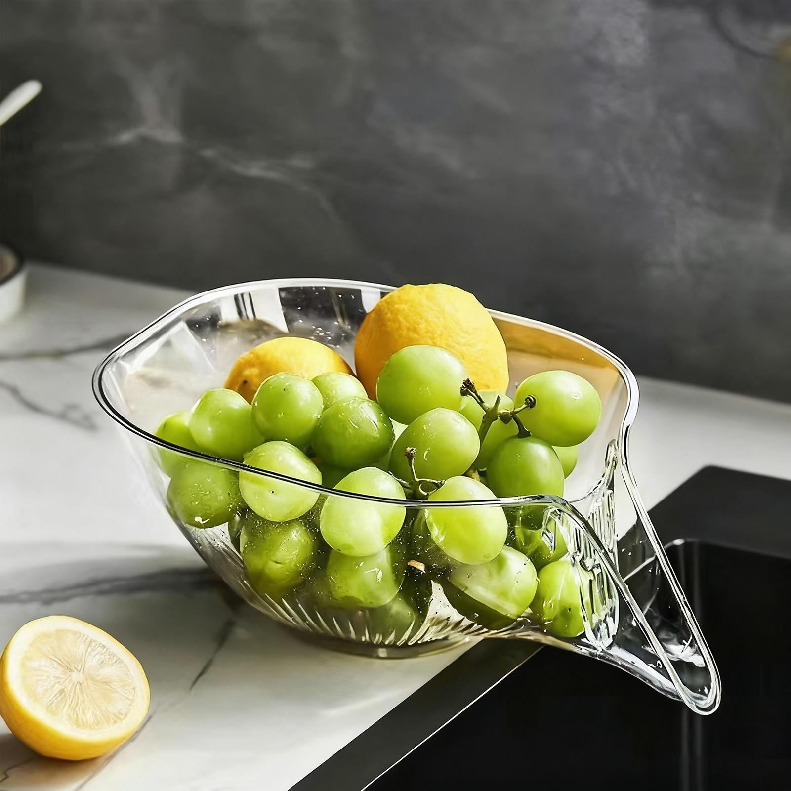 

Fruit Strainer Fruit Washing Bowl Container Rice Washer Kitchen Gadgets Basket with Side Drainer for Food Pasta Bean Vegetable China Mainland