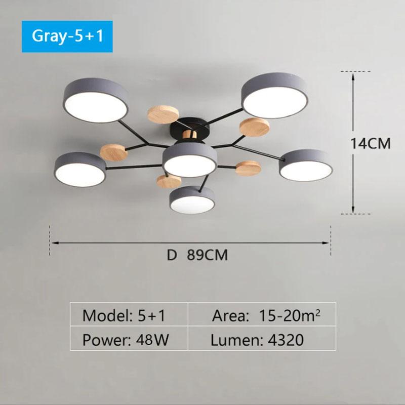 Modern LED Chandelier with 3 Different Colors Suitable for Living Room Bedroom Study Home Decoration Indoor Lighting AC90-260V
