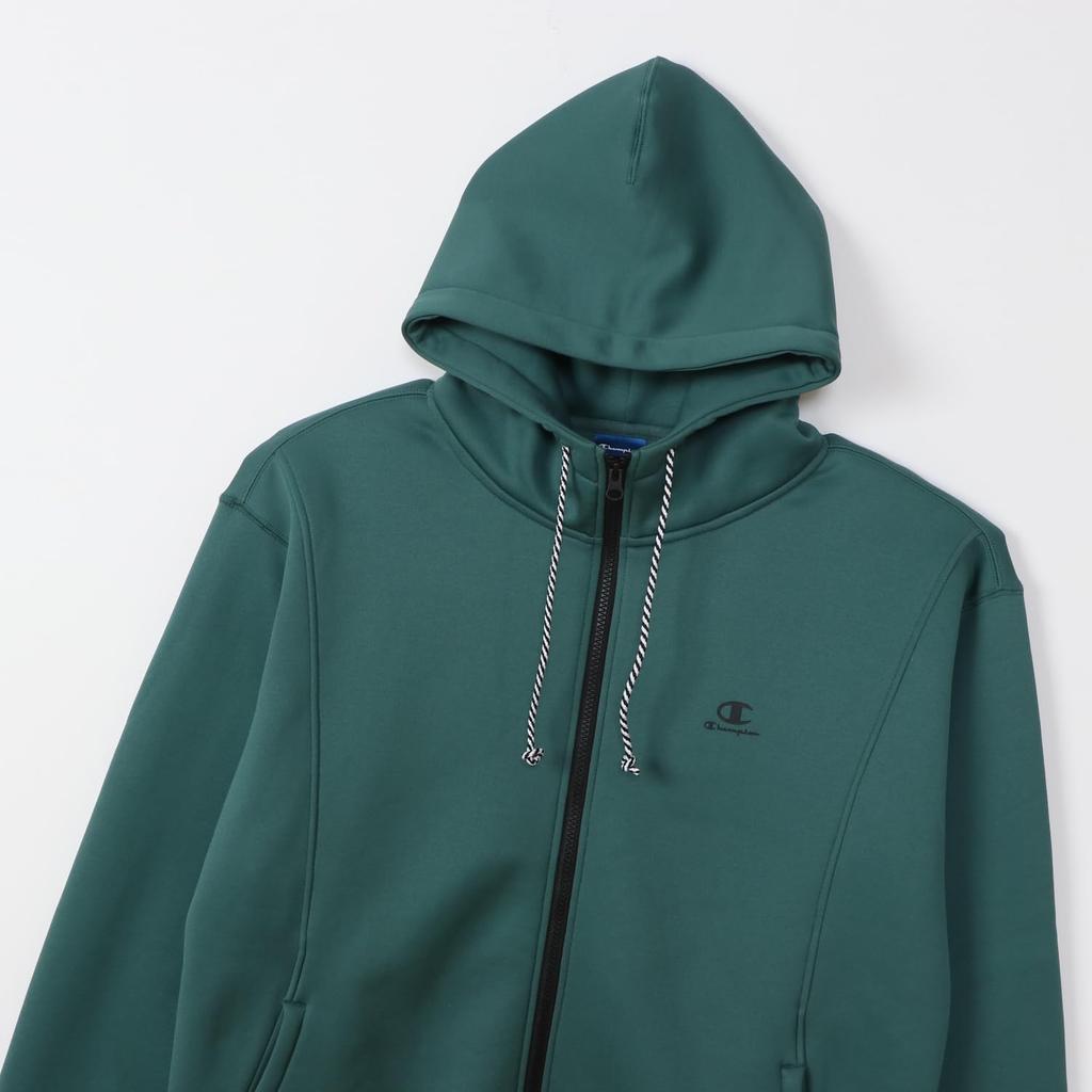 Champion Long Sleeve Relax Script Terry Zip Hooded T-Shirt, Fit, Stretch, Warm, Logo, Techweave(R) Sweatshirt, C3-AS105-551-L