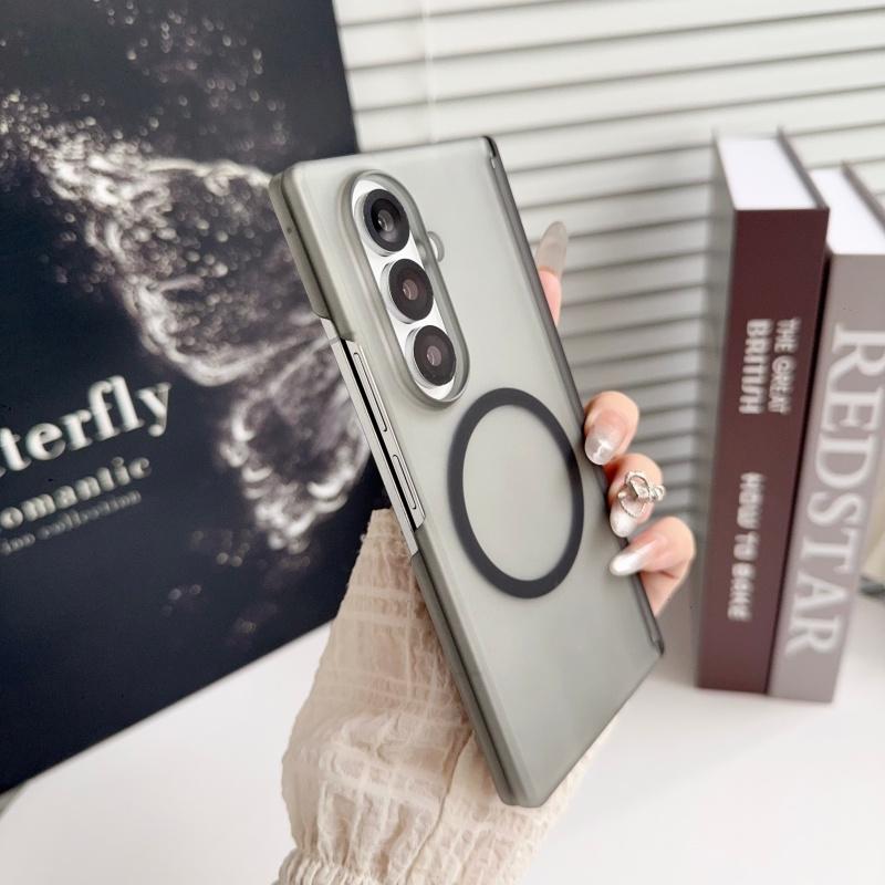Slim Matte Transparent Magnetic Double Hinge Protection Back Case for Samsung Galaxy Z Fold8 Ultra 8 7 6 5 4 / W25 Magnetic Case