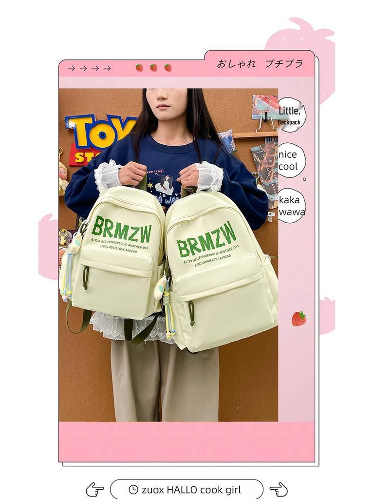 Color Block Canvas Backpack for Girls – Large Capacity School Bag