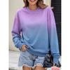 New Autumn And Winter Fashion Women's Long Sleeved Round Neck Casual Pullover 3D Gradient Color Loose Sports