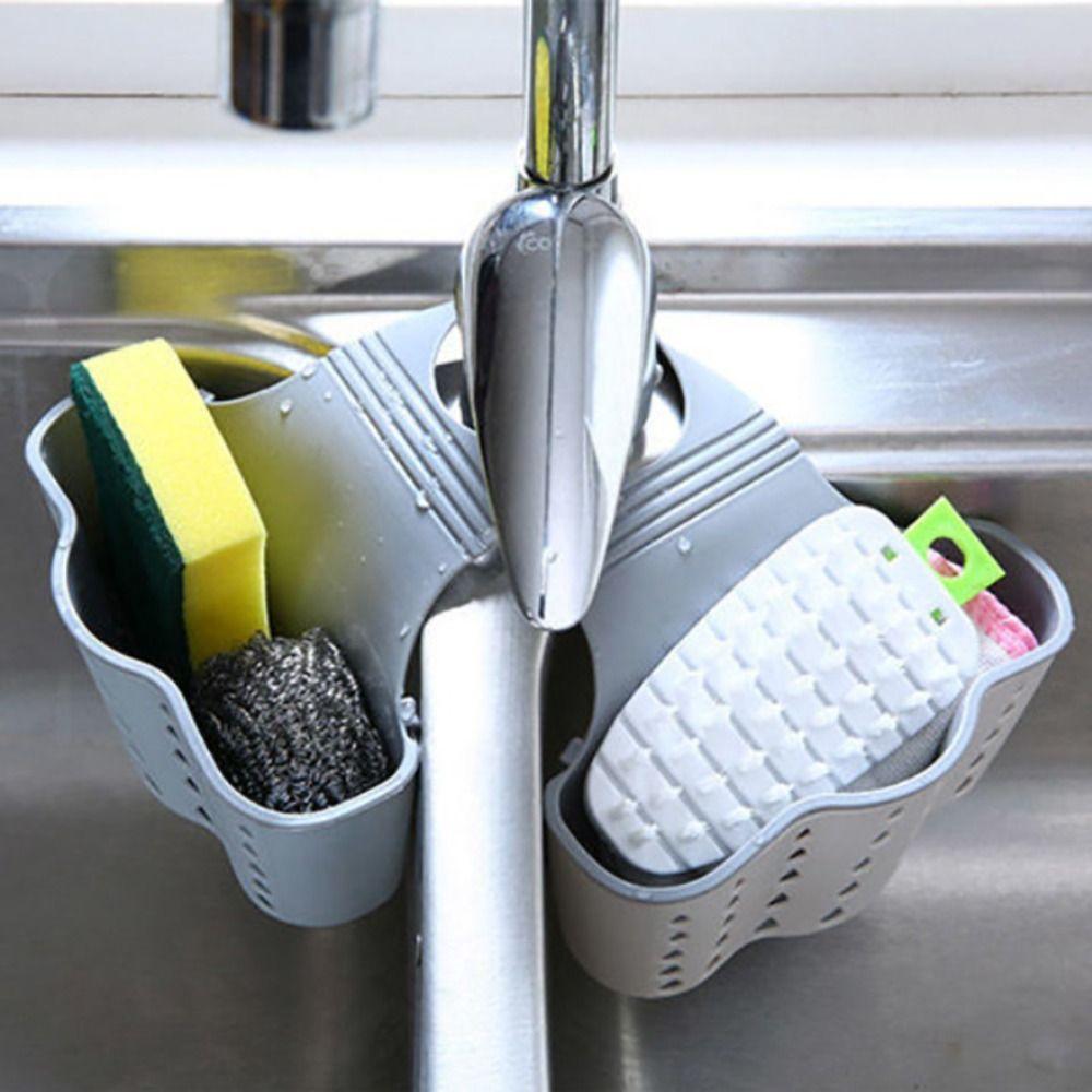 Kitchen Organizer Soap Hanging Non Perforated Storage Rack Drain Basket Storage Bag Sink Basket