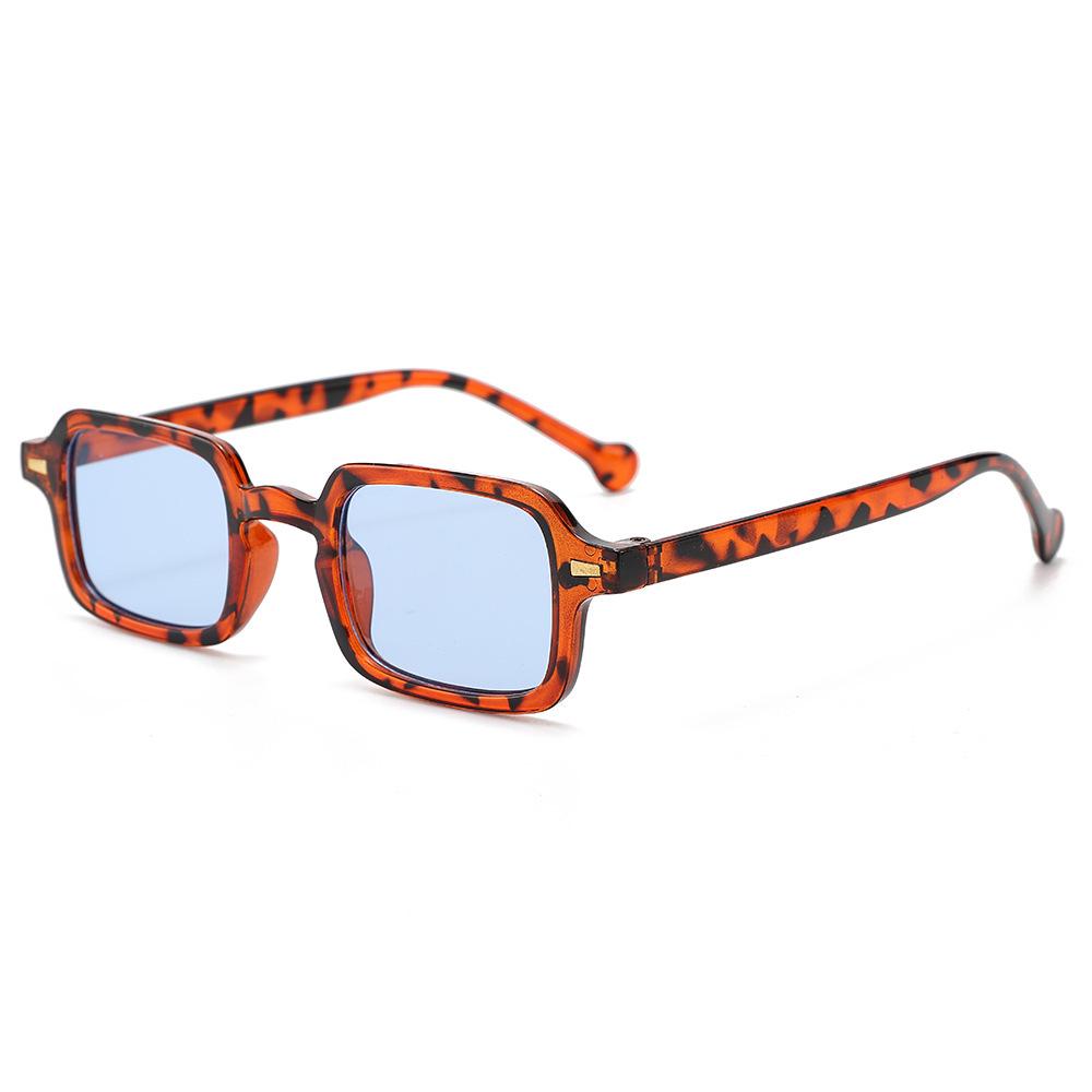 Retro Studded Square Sunglasses - High-End UV Protection, Small Frame Black Frame (Gray Lens)