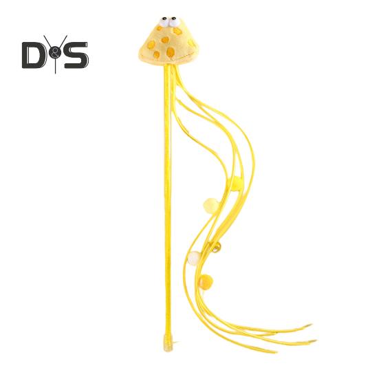 

Кошачья палочка-дразнилка, интерактивная кошачья кисточка с мультяшными плюшевыми фигурками, колокольчиками, помпонами, палочка для дразнения домашних кошек D