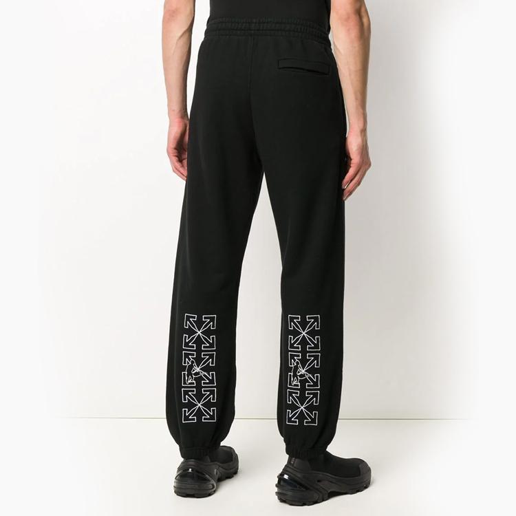 Off-White Fw20 Arrow Letter Print Knit Sweatpants Men Bottoms Black OMCH029E20FLE0061001