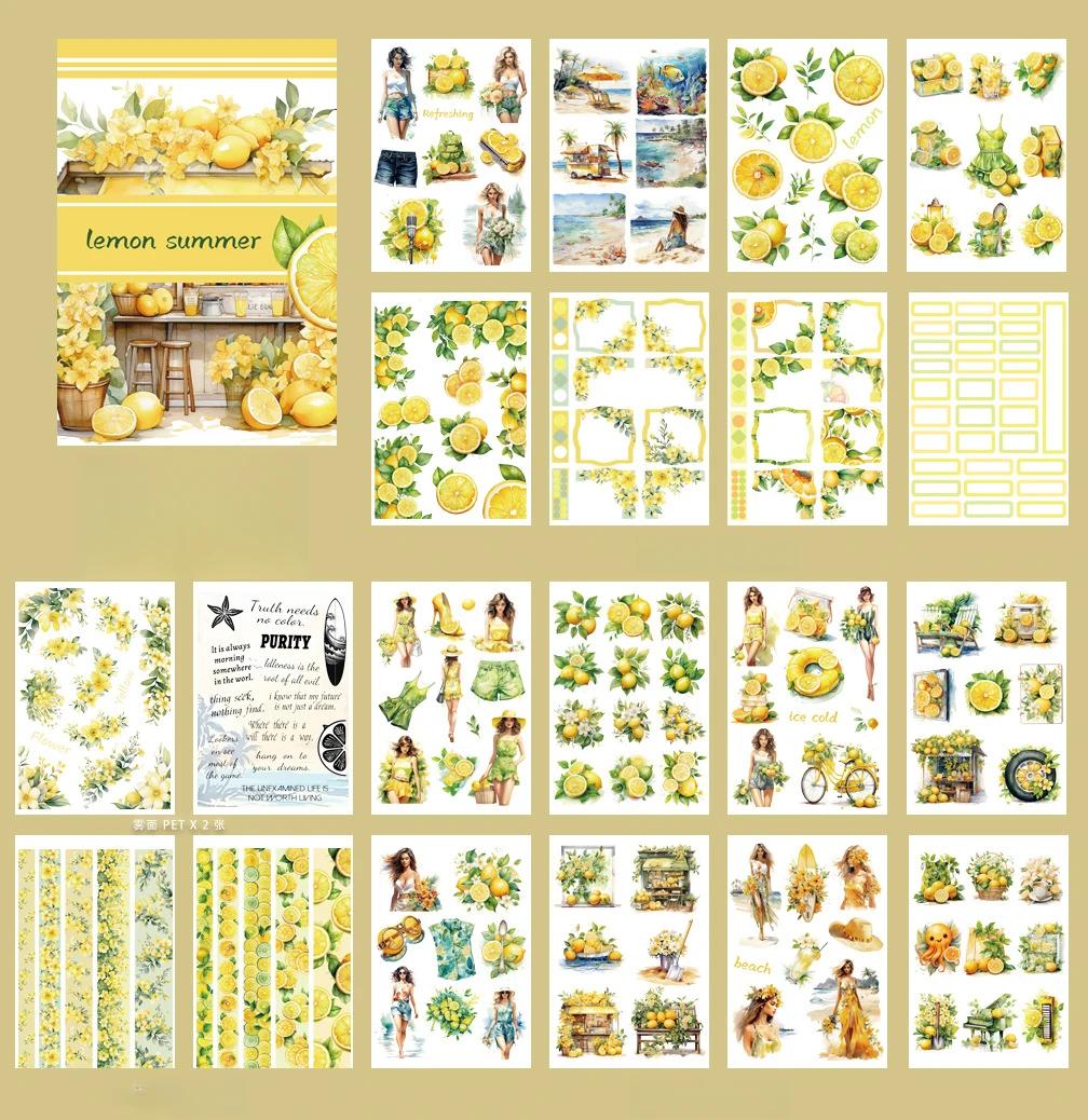 

Mr. Paper,20 Sheets Pack Retro Flower Character Stickers Aesthetic Student Stationery Handbook Plant Material Decoration Gifts