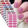 Set med gradient-stil nagelklistermärken Självhäftande Vattentäta Glittriga Falska Nageldekorer
