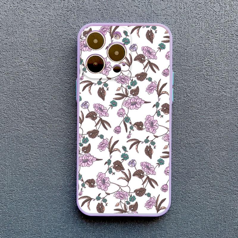 Fashion Luxury Flower Floral Funda Case for Iphone 13 12 11 Pro Max Mini 15 14 Pro Max Plus XR X XS 8 7 Plus SE Shockproof Shell