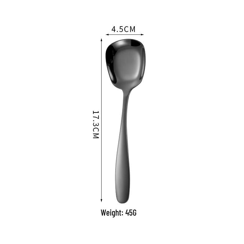 Ru Han Black Titanium Stainless Steel Square Spoon
