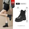 Augustine Platform Martin Boots Women's 2025 New Autumn and Winter Black Retro High-heeled Small British Style Short Boots