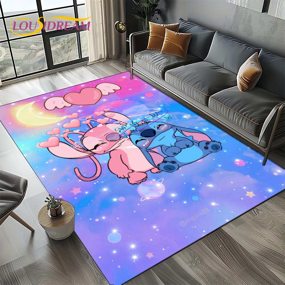 27 Style Cute Stitch Cartoon 3D Carpet Rug for Home Living Room Bedroom Sofa Doormat Decor,Child Non-slip Floor Mat Gifts