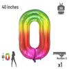 Korean Rainbow Gradient Number Balloon for Kids' First Birthday Decoration
