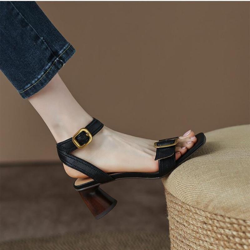 Fashion Summer Peep Toe High Heel Women Sandals Sexy Buckle Strap Ankle-wrap Ladies Sandals Club Shoes Sandals for Women 2025 bc5719