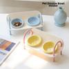 Ceramic Cat Food Water Bowl Double Bowls Pet Food Dispenser Cat Feeding Station  Wet Dry Food