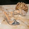 Women's high-heeled sandals silver high-heeled women's shoes stiletto high-heeled fashion party party pointed buckle high-heeled sandals