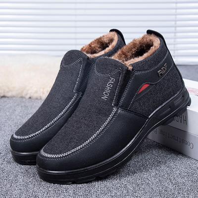 Mode 2024 Herrenstiefel Plüsch Baumwollschuhe Bequeme männliche Stiefeletten Slip-on Verschleißfeste Plateauschuhe Neue Zapatillas De Hombre