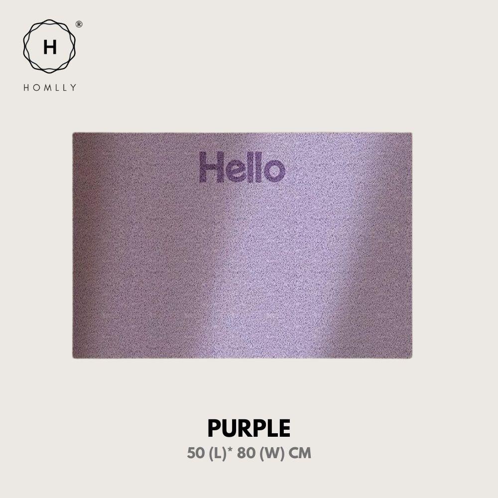 Homlly Hello Washable Non-Slip Coil Soft Entrance Door Mat (X2PCS)