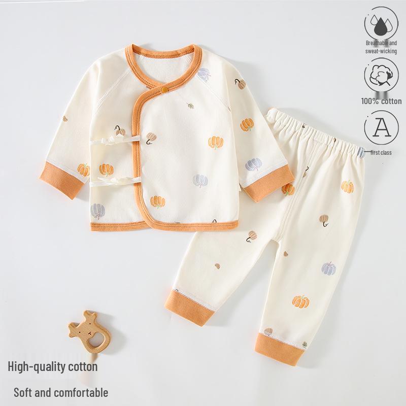 Set di Vestiti Autunnali per Bambini: Pantaloni in Puro Cotone e Abito da Monaco con Allacciatura Senza Osso