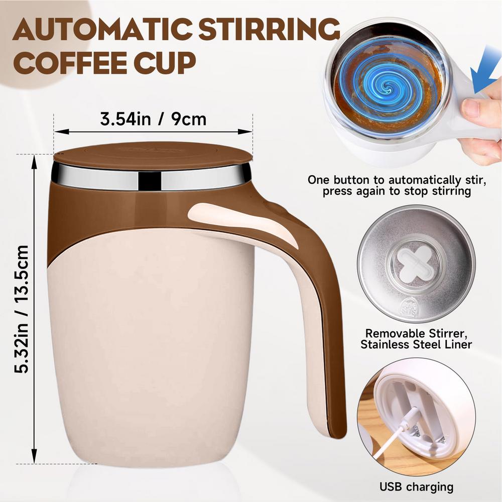 Magnetic Coffee Stirrer Mug Rechargeable Automatic Quiet Fast Stirring Speed Charge Coffee Cup Auto Mixing Mug With Lid For Milk
