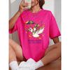 Happy Carnivals Mardi Goose Print Womens T Shirts Cotton Casual T-Shirt Summer O-Neck Clothes Fashion Oversized Woman