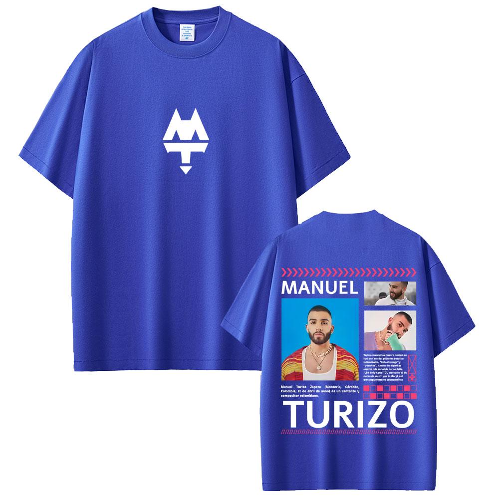 Rapper Manuel Turizo Graphic T Shirt Men Women Clothing Hip Hop Fashion Pop Music Tshirts Mens Casual Cotton Vintage Tshirt