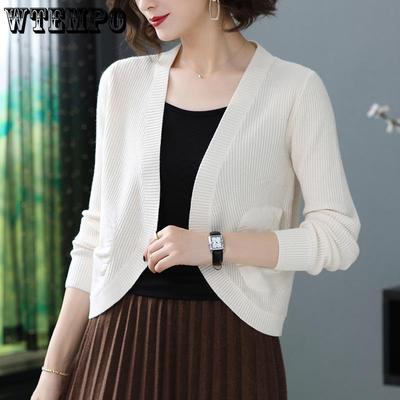 Women's Short Knitted Cardigan for Spring and Autumn New Style for Outerwear and Sweater Jacket