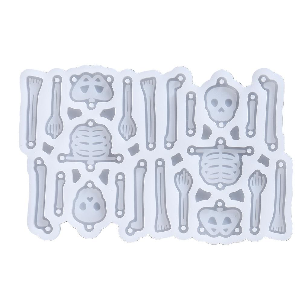 Skeleton Silione Mold Skull Halloween Earrings Pendants Epoxy Resin Mould for DIY Epoxy Resin Pendants Crafts Jewelry Making белый