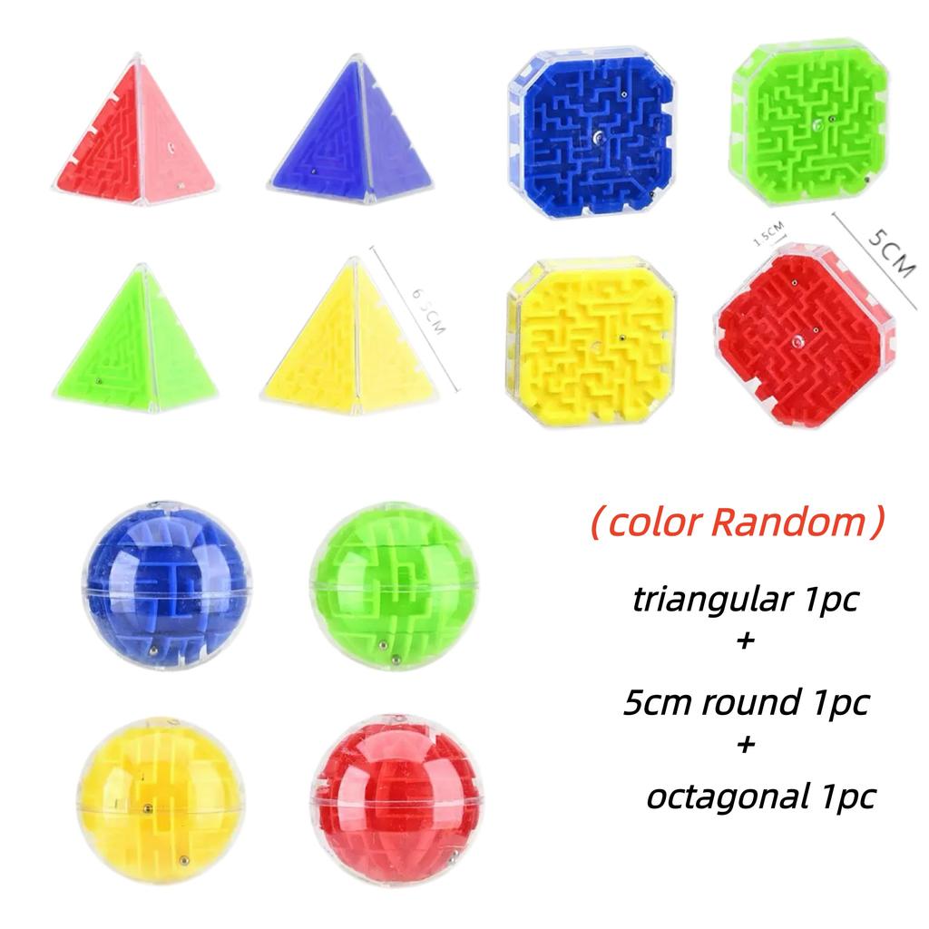 TOBEFU 3D Maze Magic Cube Transparent Six-sided Puzzle Speed Cube Rolling Ball Game Cubos Maze Toys for Children Educational