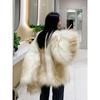 Premium Autumn and Winter New White Woven Environmentally Friendly Fox Fur Coat Women's Medium and Long Coat