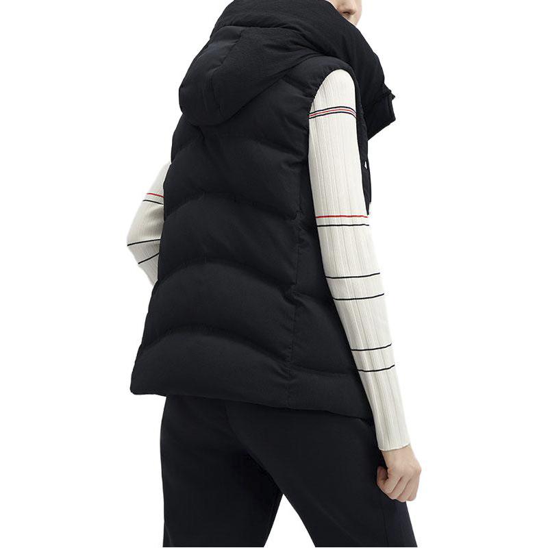 FILA Solid Color Hooded Down Vest Women vests Legendary-Blue F11W341911F-NV