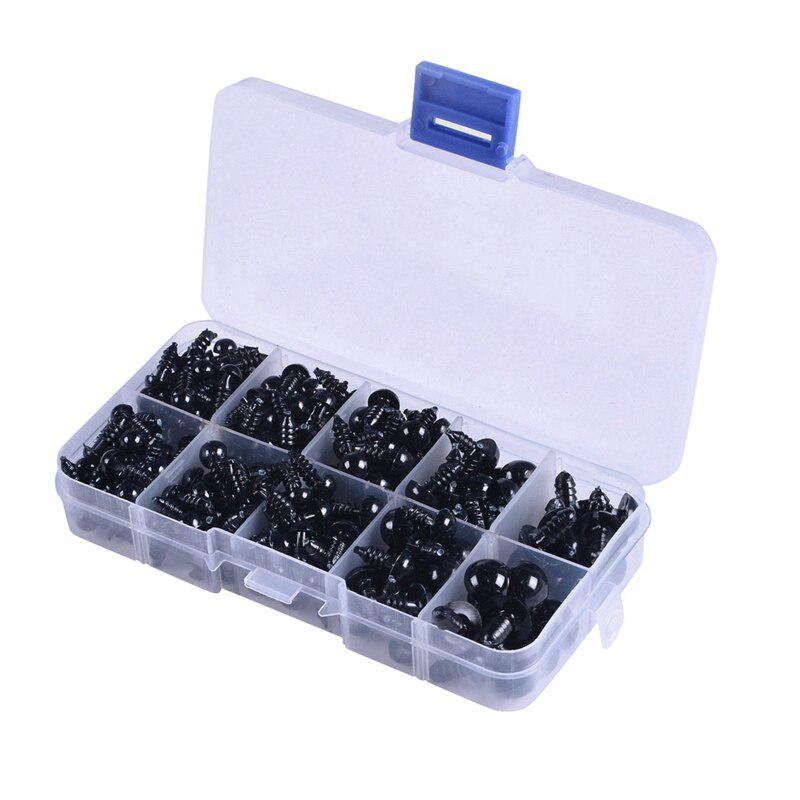 

100 шт. Ручной работы Пластиковые Плюшевые Игрушки Глаза Сделай Сам Аксессуары для Носа Круглые Винтовые Черные Глаза