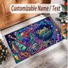Tree of Life Theme Soft Crystal Velvet Rug Custom Name & Text Print Non Slip Floor Rug for Bedroom Living Room