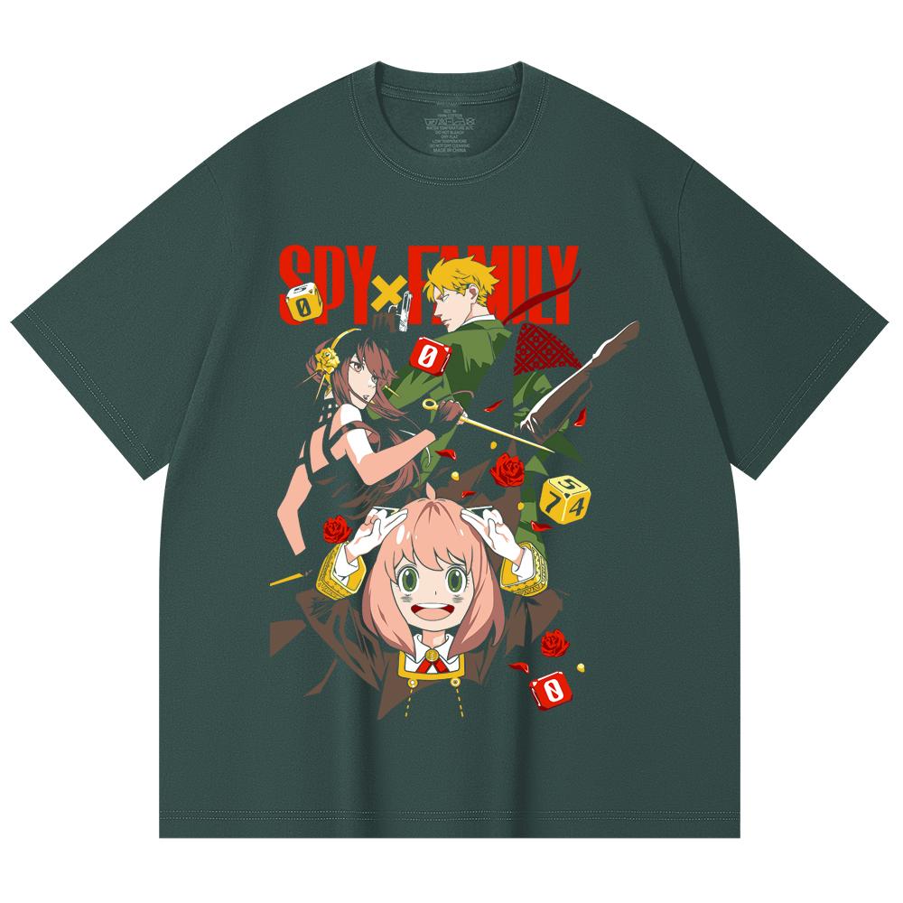 230 Gsm 100% Cotton Spy x Family V2 Print Unisex Heavy Cotton T Shirt