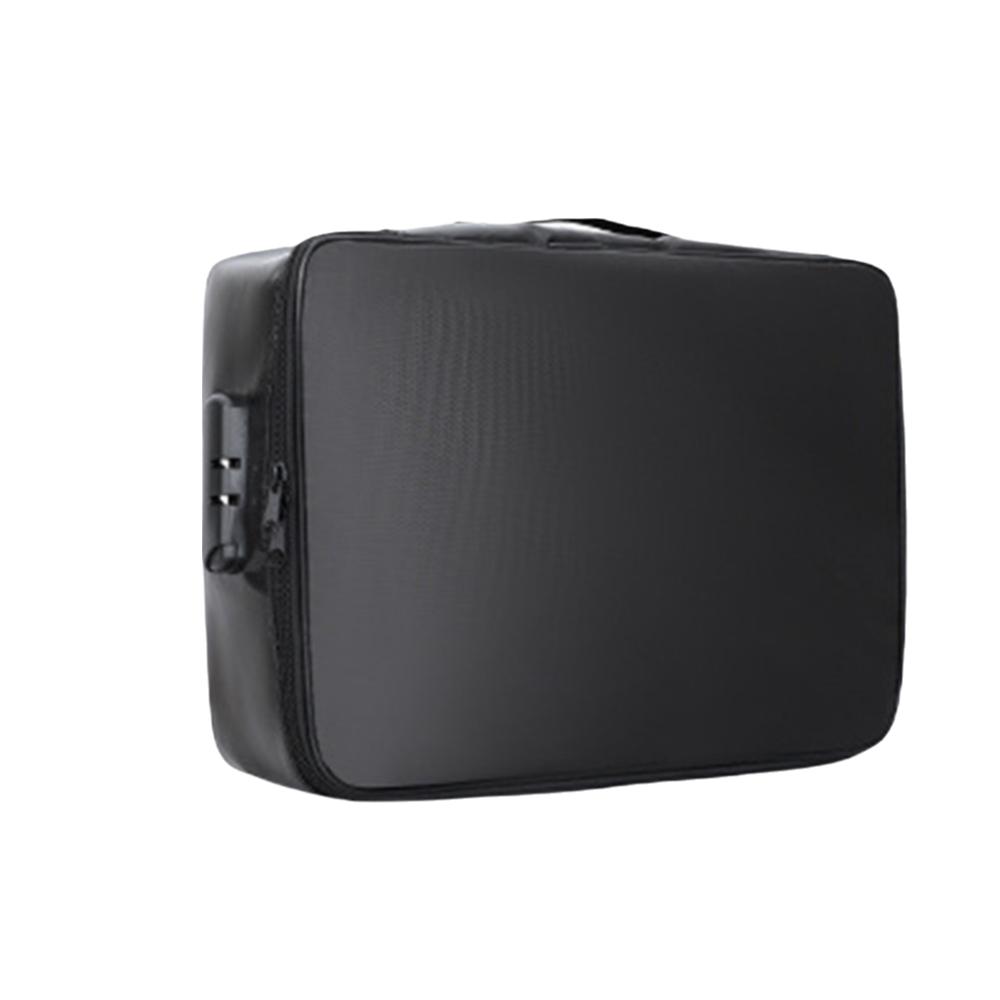 Sac à Documents Imperméable Ignifuge Multi-couches avec Serrure Étui Passeport Portable Espace de Rangement Grande Capacité Gain de Place