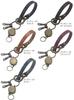 highstyle Tochigi Leather Reel Key Double Hook Mini Carabiner Antique Color Loop Type Keychain & & & (Antique/Navy)