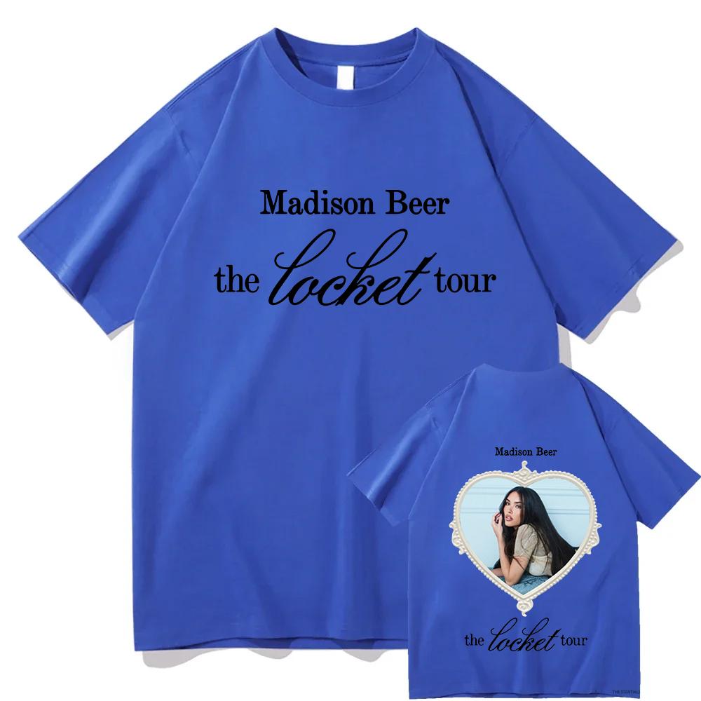 Madison Beer The Locket Tour 2026 T-Shirts Pure Cotton Fashion Casual Aesthetic Graphic Unisex Fans Shorts Sleeve Vintage Tops