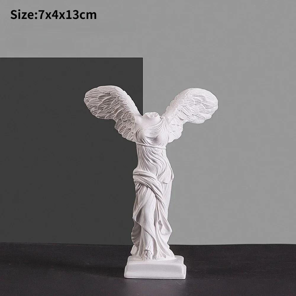 

Greek Victory Winged Goddess Statue, Angel Wing Resin Sculpture, European Style Desktop Ornament for Home Cabinet Office Decor