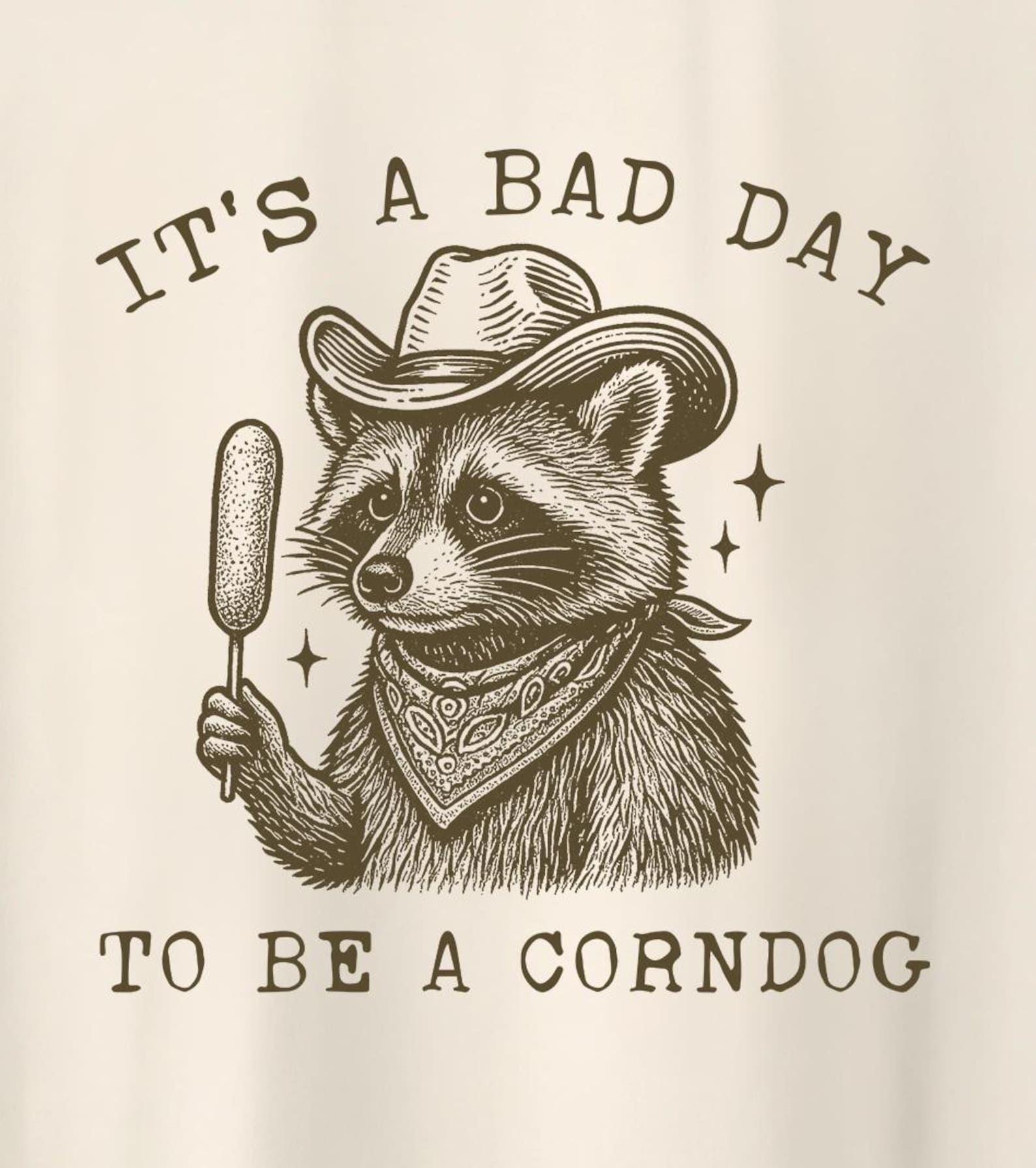 it s a Bad Day to Be a Corndog Shirt, Funny Foodie Raccoon Meme T-Shirt 2XL