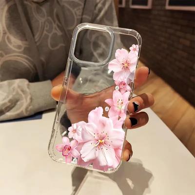 Rosa Hibiskus Florale Ästhetik Coquette Klare Handyhülle Abdeckung für iPhone 17 16 11 15 14 Pro Max XS X 7 8 Plus Harte Funda