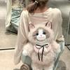 Lifelike Stuffed Animal Bag Fur Material Ragdoll Cat School Bag New Plush Backpack  Birthday Gift