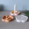 Flower Resin Tray Molds Silicone Candlestick Molds for Epoxy Resin Pillars Candle Stand Tealight Holder Storage Tray