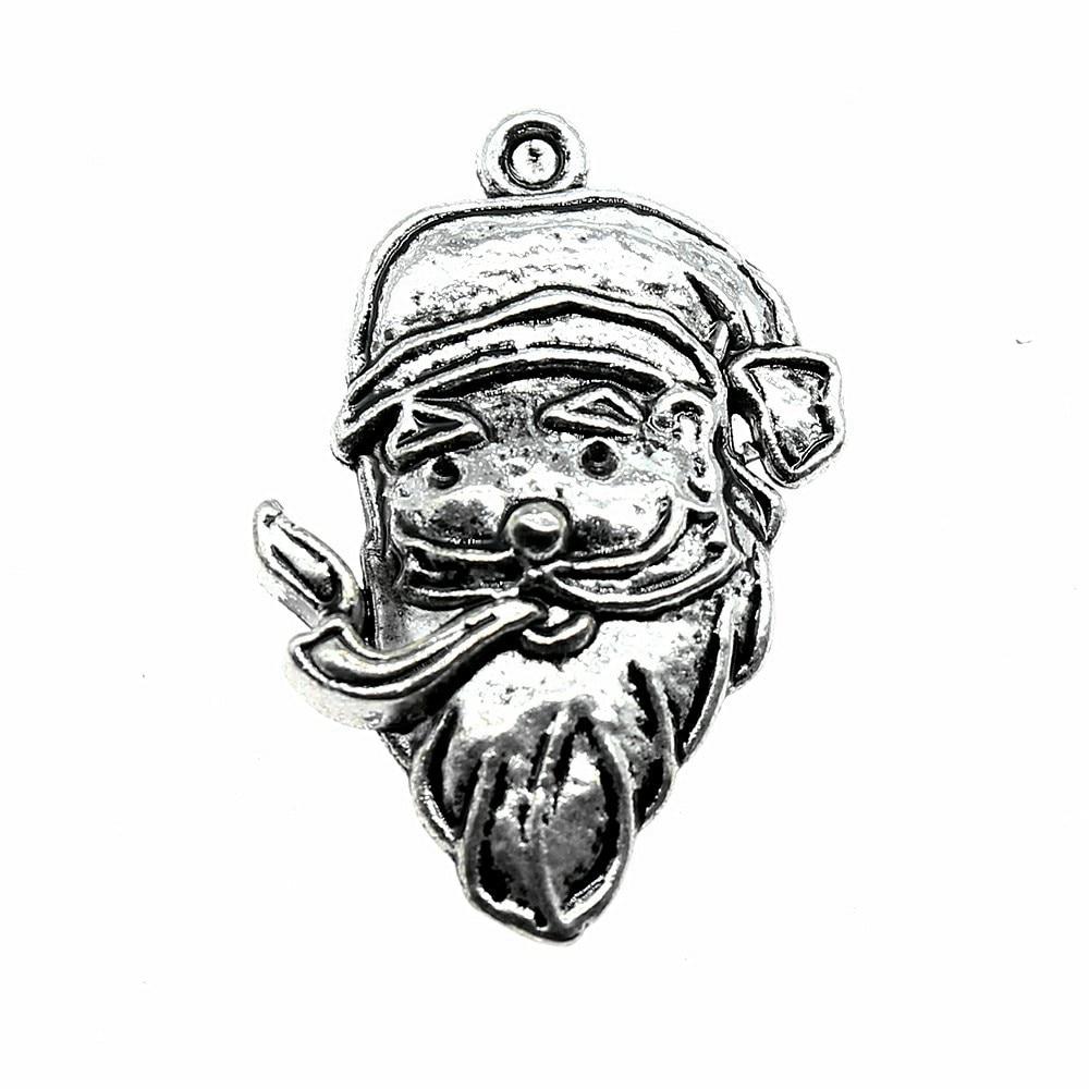 

10шт Санта Клаус Амулеты Античное серебро Цвет Цинковый сплав 29X18mm