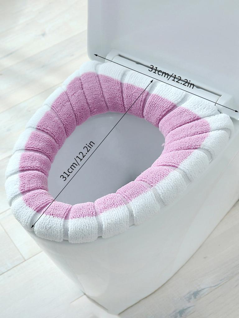 1 Stück Toilettensitz O-Typ Gestrickter Toilettensitzbezug Waschbar Verdickt Universal Toilettensitz Badezimmerzubehör