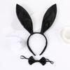 Plush Rabbit Ear Shape Headband Bowtie and Tail Set Carnival Costume Supplies