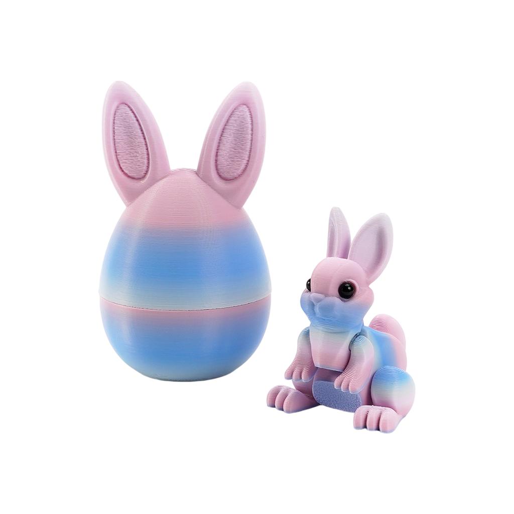 3D Printed Easter Eggs, Including A Bunny, Easter Surprise Bunny Eggs, 3D Printed Animals, Easter Basket Stuffing, Stress-relieving Toy Gifts.4pcs