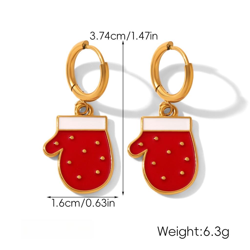 Yori Hot Style Stainless Steel Christmas Earrings 2025 Women Stainless Steel Trendy Golden PVD Waterproof Jewelry Gift